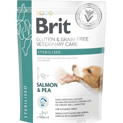 Brit Veterinary Diet Dog Gluten & Grain Free Sterilised Salmon & Pea 0,4 kg