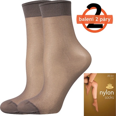 Lady B Nylon 20 DEN Silonové ponožky 6x2 páry fumo