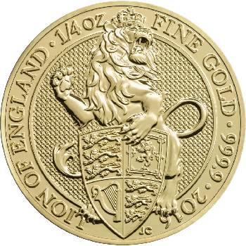 Royal Mint Zlatá minca Lion Queens Beasts 2016 1/4 oz