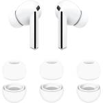 Techsuit Резервни тапи за Samsung Galaxy Buds 3 Pro - Techsuit AirVibe (ET3) - Премиум силикон (S, M, L), 3 чифта - Бял