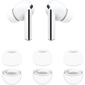 Techsuit Резервни тапи за Samsung Galaxy Buds 3 Pro - Techsuit AirVibe (ET3) - Премиум силикон (S, M, L), 3 чифта - Бял