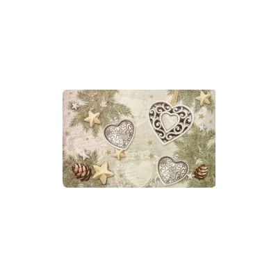 Prostírání Vánoční plast 43,5x28,5cm - 1ks Srdíčka