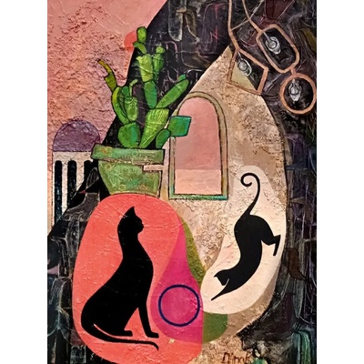 Интериорна картина с котки