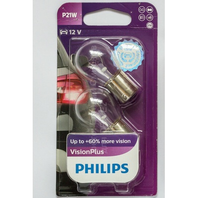 Philips VisionPlus +60 % P21W BA15s 12V duobox