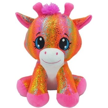 Mikro Жираф Звезден Блясък плюшена оранжева 37см