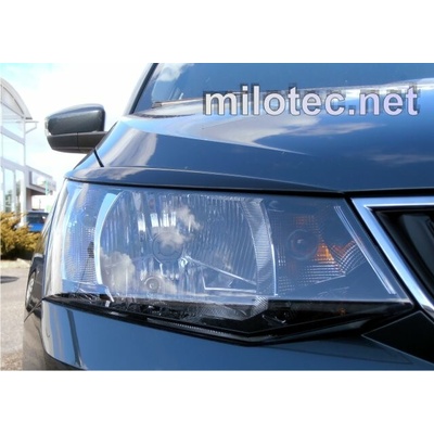 Kryty světlometů Milotec - ABS černý lesklý „klavírlak“, Škoda Fabia