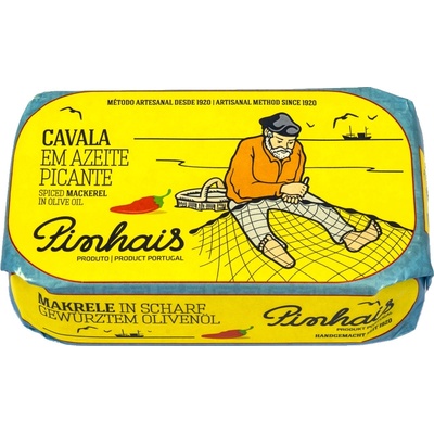 Pinhais Portugalské mini makrelky pikantné v olivovom oleji 125 g