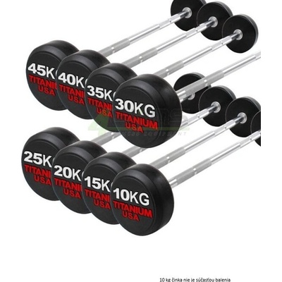 4Gyms Fixné rovné činky 10–50 kg polyuretán 1050R