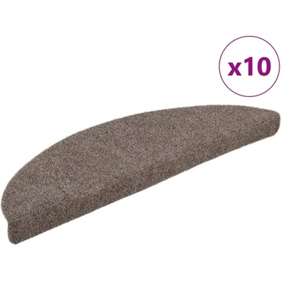 vidaXL Изтривалки за стълби, самозалепващи се, 10 бр. , 56x17x3 см, бежови, полукръгли