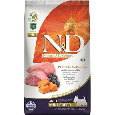 N&D Pumpkin Dog Adult Mini Grain Free Lamb & Blueberry 7 kg