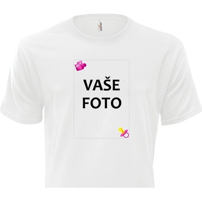 Tričko s fotkou rámeček DUDLÍk růžový Unisex střih FOTOpošťák