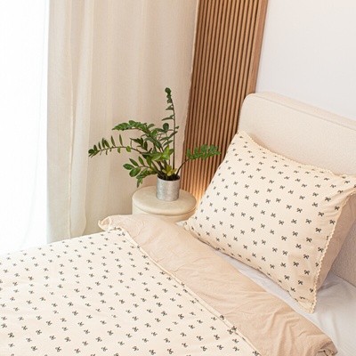 Takoy obliečky imitácia mušelínu elegantné mašličky-HT-00672 140x200 70x90