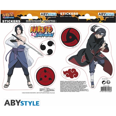 Naruto Shippuden Stickers 16 x 11cm 2 sheets Sasuke Itachi