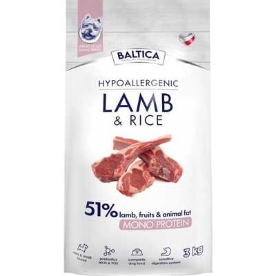 Baltica Hypoalergenní Adult Small jehněčí a rýže 3 kg