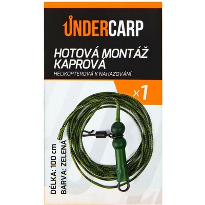 UnderCarp Hotový Náväzec Kaprová helikoptérová montáž na nahadzovanie Zelená 45lb/100cm