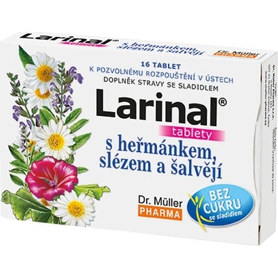 MULLER PHARMA Larinal s heřmán.slézem a šalvějí 16 tablet