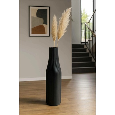 eshop-kvetinace.cz Podlahová váza VERTIGO, sklolaminát, výška 80 cm, černý mat – Zboží Dáma