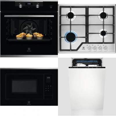 Set Electrolux KODEH70X + KGS6426SX + LMS4253TMX + EEM23100L