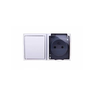 Ospel FALA Hermetic Connector single + socket with/u with flap transparent white (Zh-L1GD)