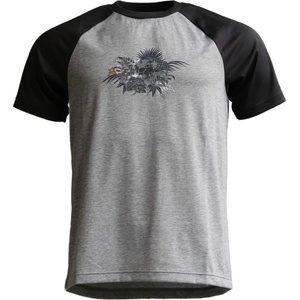 Zimtstern Мъжка фланелка с къс ръкав за колоездене Zimtstern Riderz MTB Tee S/S Cycling jersey - Gun Metal Melange / Pirate Black (056-3323-0112)