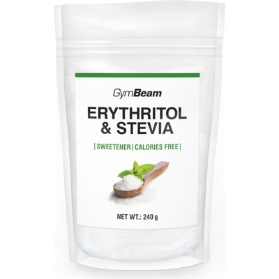 GymBeam Erythritol Stévie sladidlo 240 g