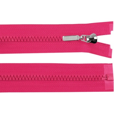 Kostěný zip No 5 délka 50 cm s ozdobným jezdcem, malé, 145 růžová malinová