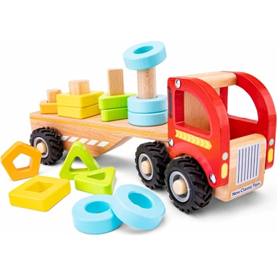 New Classic Toys Prepravník áut so zásuvnými formami ťahača a mi zásuvnými figúrkami