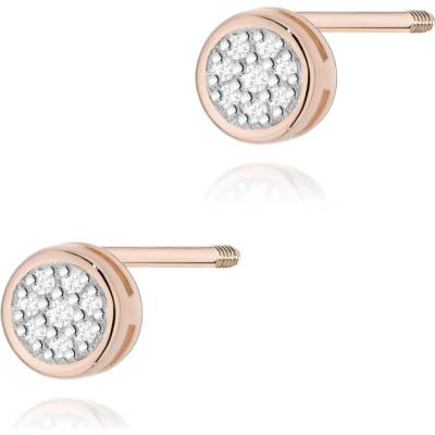 Blink-Blink Napichovacie náušnice s diamantami ružové zlato 0.09 ct 3121RDB