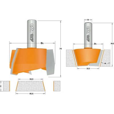 CMT Orange Tools CMT C981 Sada vyspravovací na CORIAN 2ks, S=12mm,D=47,5mm