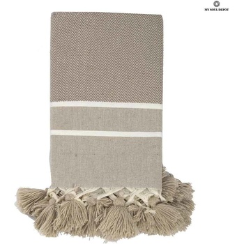 Image 1 of My Soul Depot Одеяло Тунис с пискюли /сивобежово (feb-fka190100cvpp)