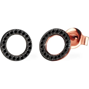 Image 1 of SAVICKI Circle обеци: розово злато. черни диаманти