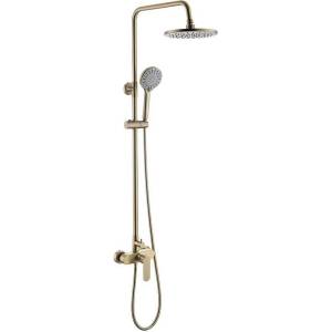 Inter Ceramic Душ система със смесител, пита, слушалка и шлаух Тренто ICF 6237 BRUSH GOLD, Inter Ceramic (6237 BRUSH GOLD)