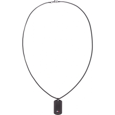 Tommy Hilfiger Nadčasový čierny náhrdelník z ocele nelson H-link 2790424