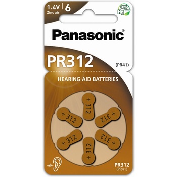 Panasonic baterie do naslouchadel 6ks PR312(41)/6LB