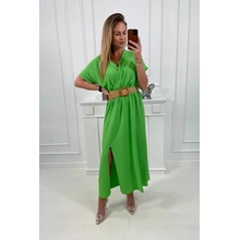 Kesi Long dress with a decorative belt of light green color zelená