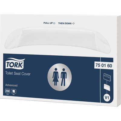 Tork 750160 papierové podložky na WC sedadlá V1 splachovateľné 250 ks biele