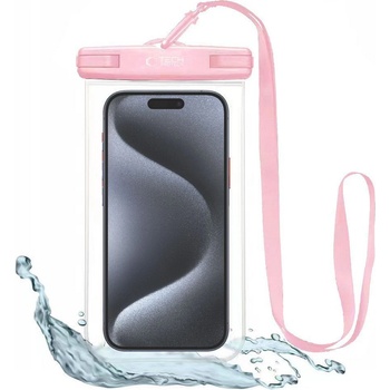 Tech-Protect Универсален водоустойчив калъф за смартфони от Tech-Protect Waterproof - Розов (9589046924521)