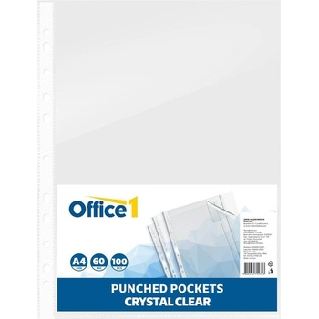 Office1 Джоб за документи, A4, 60 m, кристал, 100 броя (1070160097)