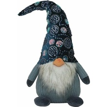 GOBA Vianočná dekorácia – škriatok modrý s flitrami, veľký