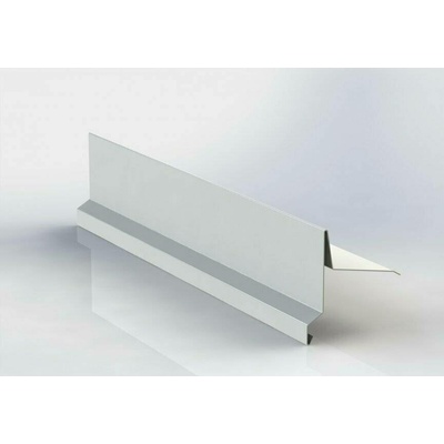 Závětrná lišta r.š.333mm klasik horní s okapnicí pozink FeZn Lakovaný RAL 9010 bílá s folií 2m