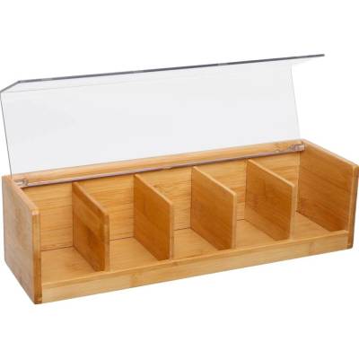 5five Simply Smart Dřevěný organizér na čaj Modern, 36x11x9, 5 cm