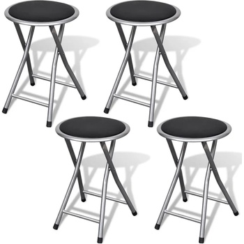 Image 1 of vidaXL Сгъваеми табуретки, 4 бр, изкуствена кожа (241033)