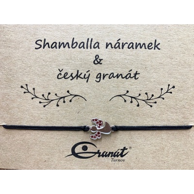 Zlatnictví zlatíčko stříbrný náramek anděl Shamballa s českými granáty 160586 Černý
