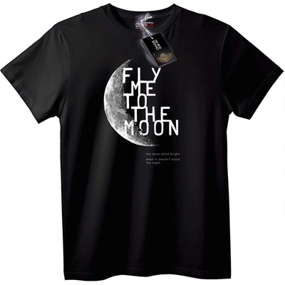 NOONEBRAND Тениска Отведи Ме до Луната - 2XL, Black