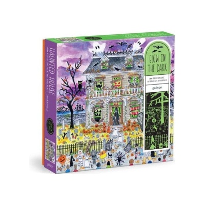Galison Michael Storrings Haunted House 500 Piece Glow in the Dark Puzzle | Galison
