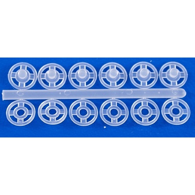 Plastové patentky 6 ks - priehľadná - priemer 0,7 cm