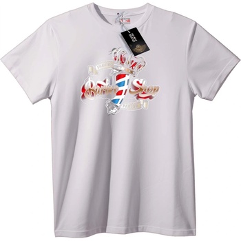 NOONEBRAND Тениска Бръснарски Стълб - S, White
