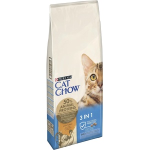 Purina CAT CHOW Special Care 3in1 - пълноценна храна против зъбен камък, образуване космени топки и за здрав уринарен тракт - с Пуешко
