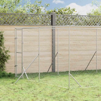 vidaXL Venkovní psí kotec stříbrný 400 x 1200 x 200 cm