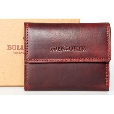 Celá kožená tmavě červená kompaktní kožená peněženka Bull Burry s ochranout dat RFID FLW